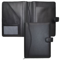 black bonded leather appointment book refill with tab closure